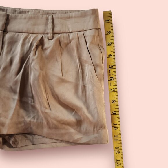 Y2K bebe gold satin trouser shorts mcbling office siren size 6 glam luxe - Picture 4 of 8